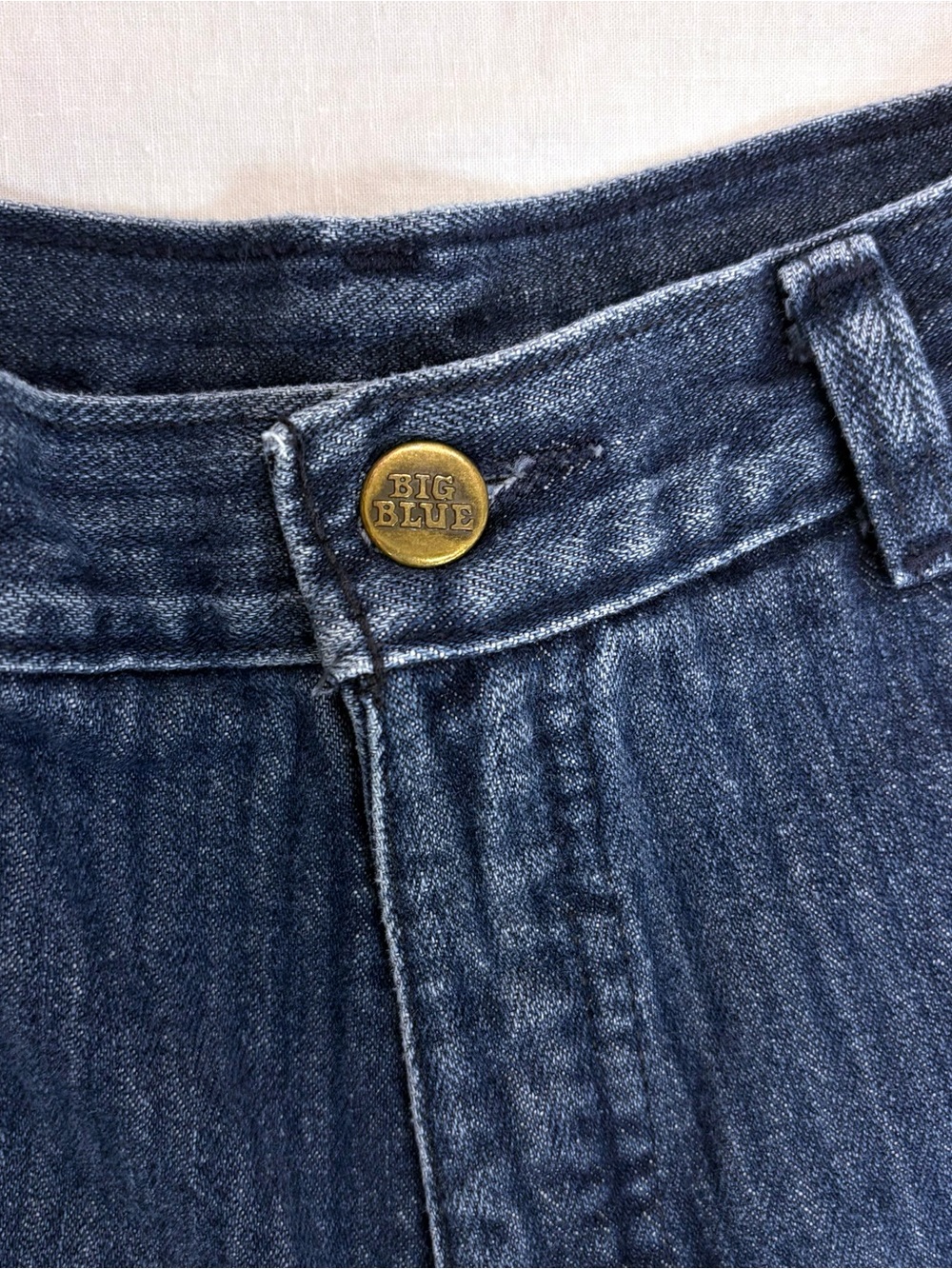 Vintage Big Blue Pinstripe Denim Jeans High Waist Skinny Sz 28 - Picture 8 of 12
